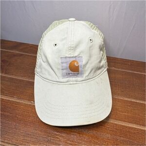 Carhartt Canvas Ball Cap Mesh Mens Classic Back Adjustable Light Green One Size
